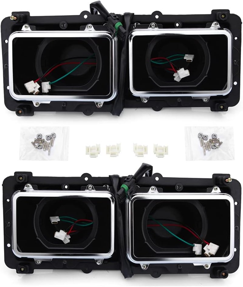 High Soar Headlight Housing Base for 1989-2003 Freightliner FLD 112 120 Semi Truck, Headlight Bezel with 3 Pin Female Connector Driver Left Passenger Right Side a Pair A0615605002 A0615605003 - Image 2